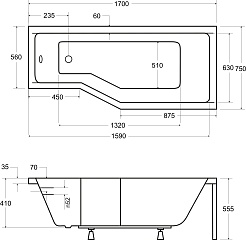 Besco Акриловая ванна Integra 170x75 P – фотография-5